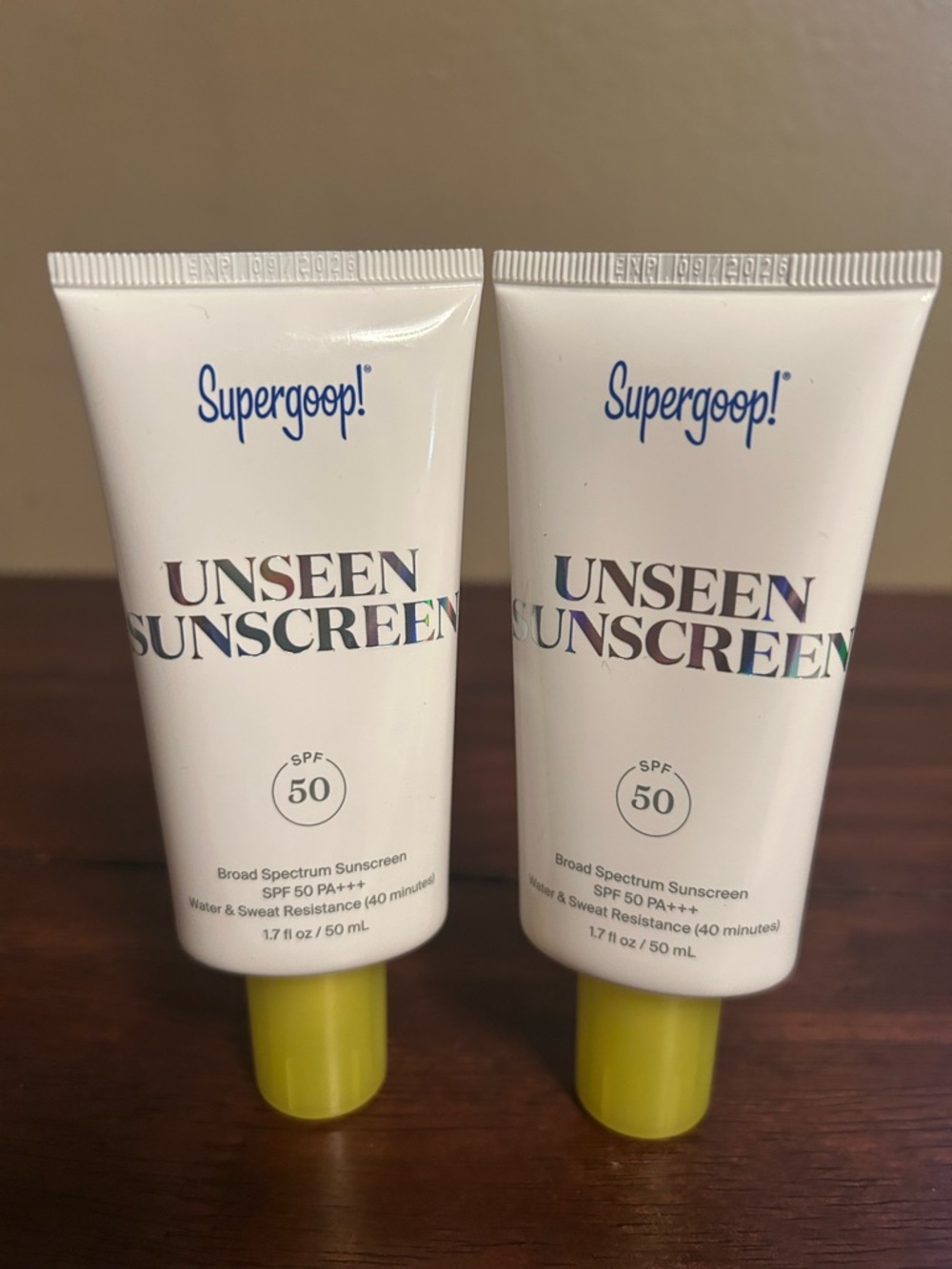 2 x Supergoop! Unseen Sunscreen SPF 40 1.7 fl oz/50ml. Exp 09/26. No box. Sealed